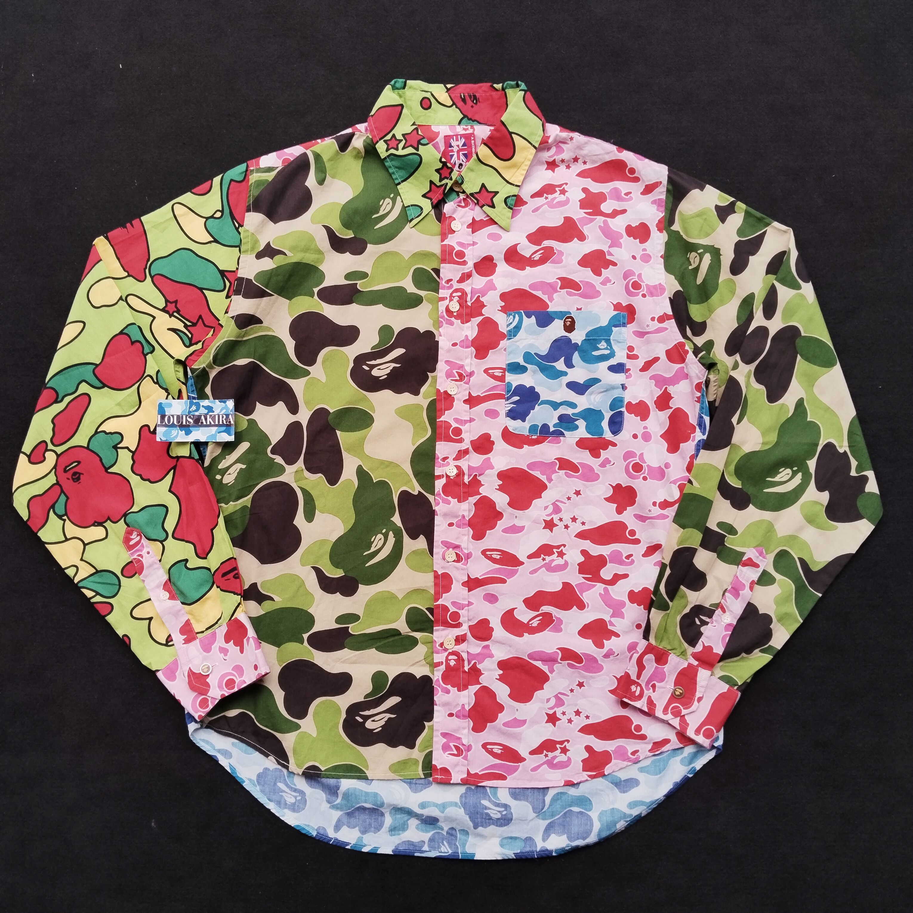 Bape 2002 Vintage Bape Crazy Camo Button Up Size US L / EU 52-54 / 3 - 1 Thumbnail