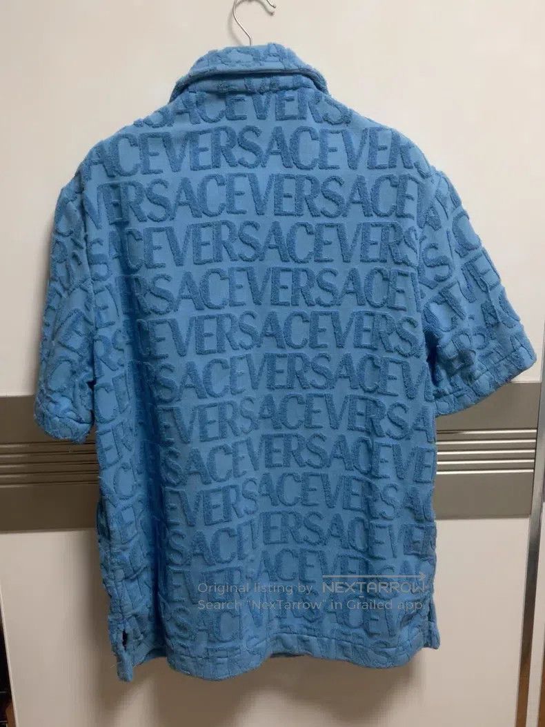 Versace Versace Men's short-sleeved shirt blue jacquard Size US M / EU 48-50 / 2 - 2 Thumbnail