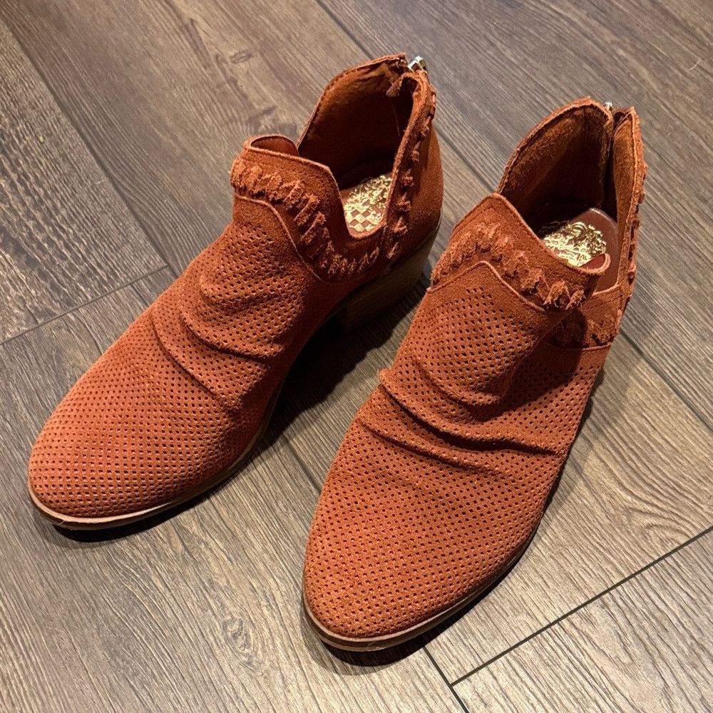 Vince Camuto Vince Camuto Women's 8 Rust Ankle Booties Block Heel Casual Size US 8 / IT 38 - 1 Thumbnail