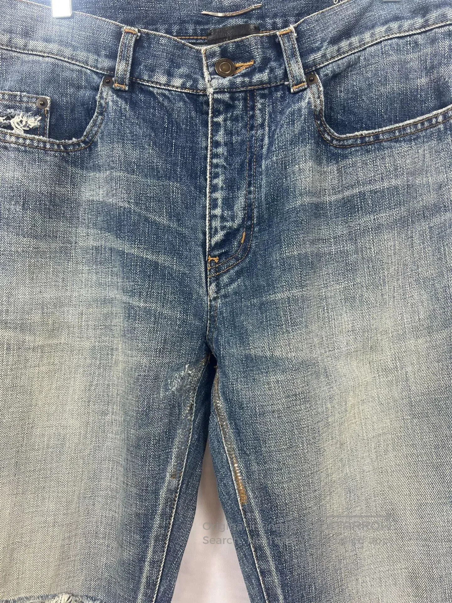 Saint Laurent Paris Saint Laurent Distressed Denim Jeans for Men. Size US 33 - 3 Thumbnail