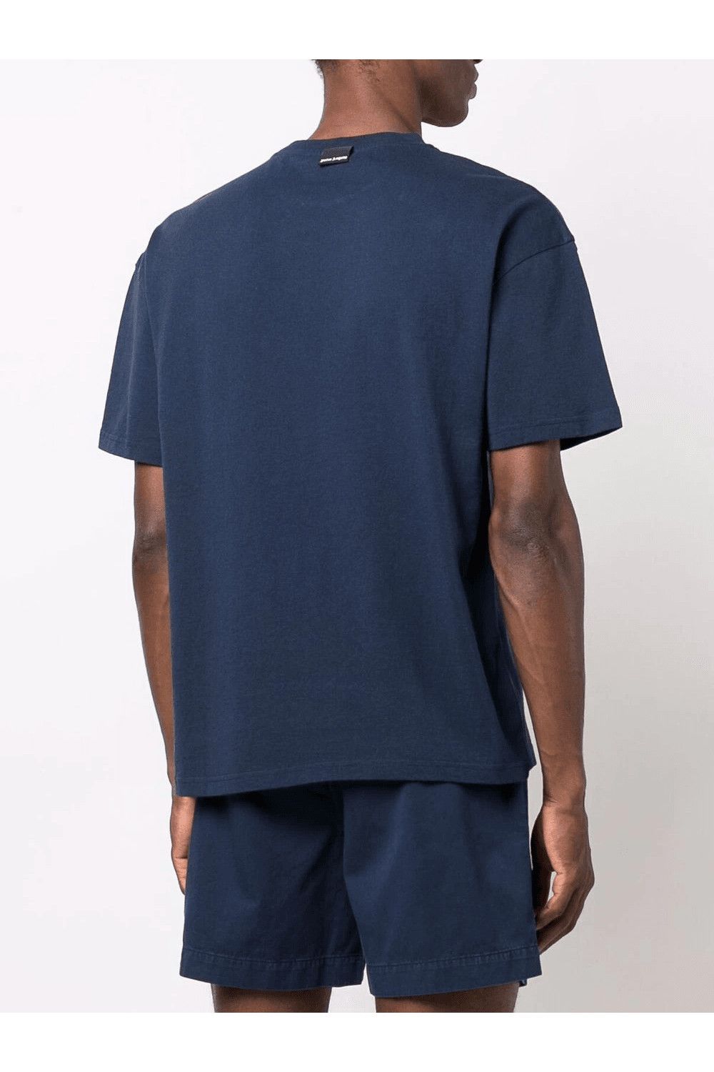 Palm Angels o1y0325 Logo Crewneck T-Shirt in Navy Blue Size US XXS / EU 40 - 4 Thumbnail
