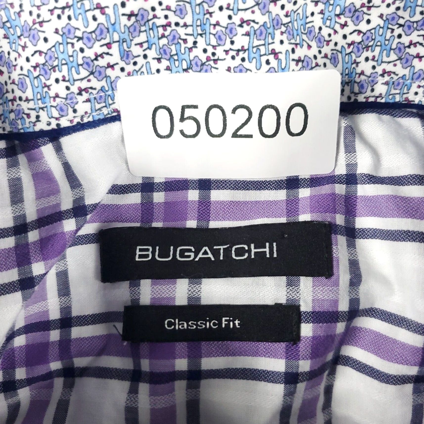 BUGATCHI Bugatchi Uomo Button-Up Shirt Mens Large Purple Plaid Classic Fit Long Sleeve Size US L / EU 52-54 / 3 - 7 Thumbnail