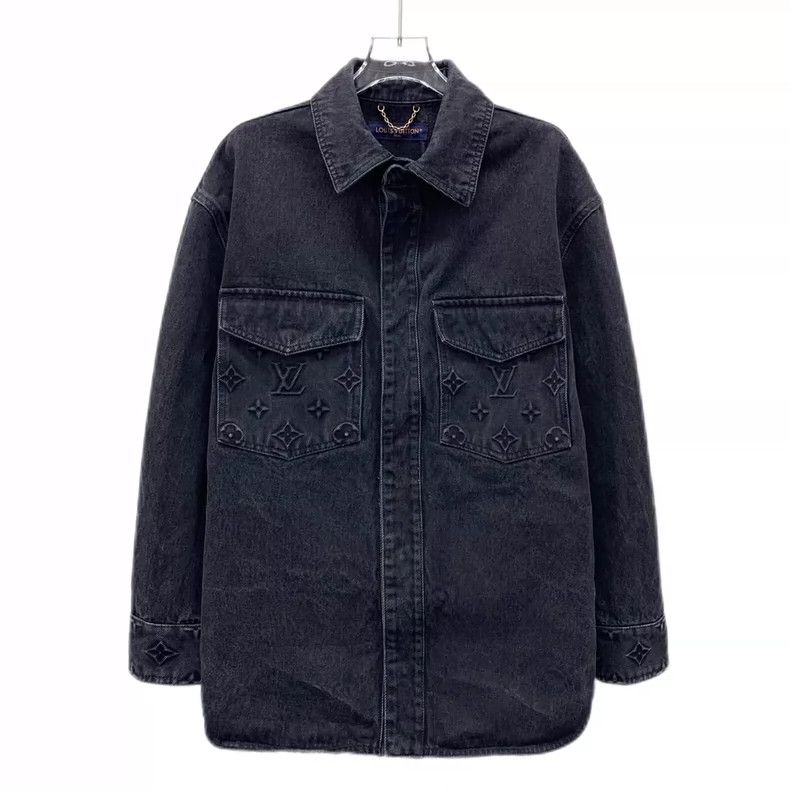 Louis Vuitton Louis Vuitton Black logo embossed cotton lapel long sleeve Size US XS / EU 42 / 0 - 1 Thumbnail