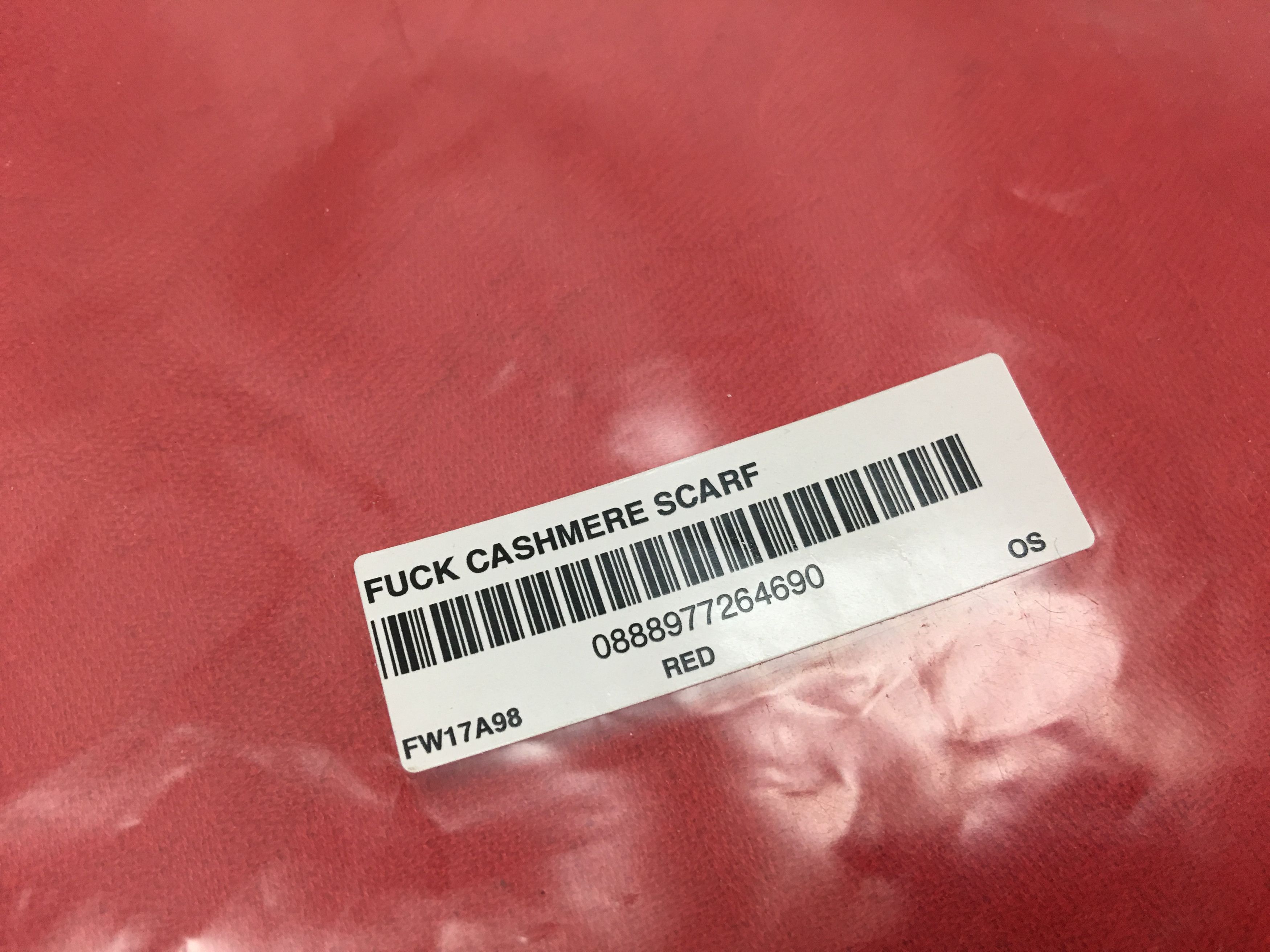 Supreme Supreme Fuck Pattern Wool Scarf Red 17FW Size ONE SIZE - 7 Thumbnail
