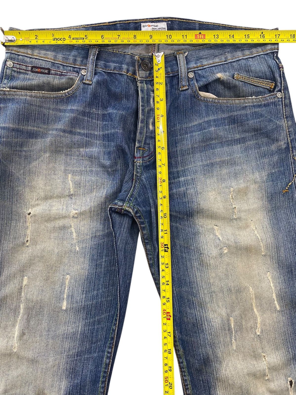 Energie Energie Faded Wash Distressed Style Boot Cut Jeans Size US 34 / EU 50 - 6 Thumbnail