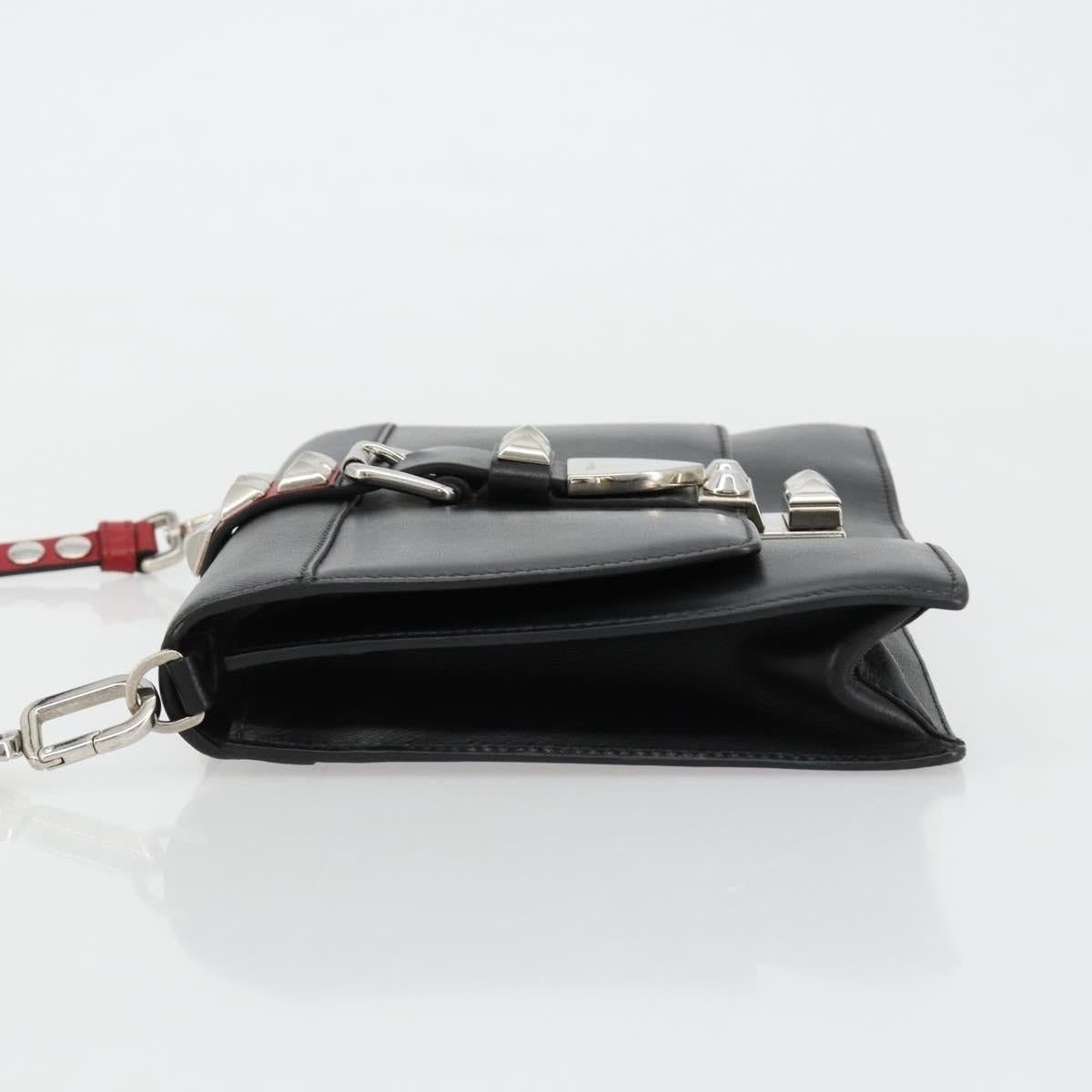 Prada Prada Leather Electra Studs Shoulder Bag Black Size ONE SIZE - 4 Thumbnail