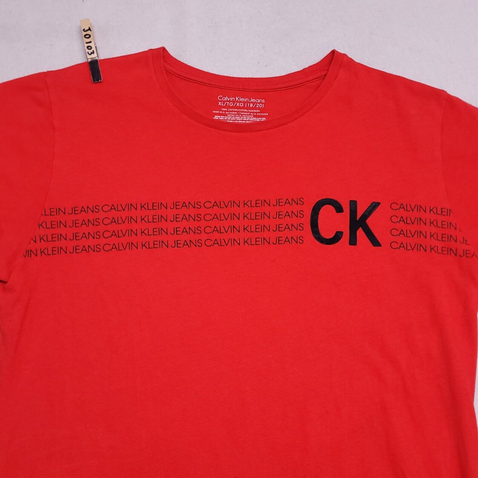 Calvin Klein Calvin Klein Graphic T-Shirt Womens Size Extra Large XL Red Size XL / US 12-14 / IT 48-50 - 1 Thumbnail