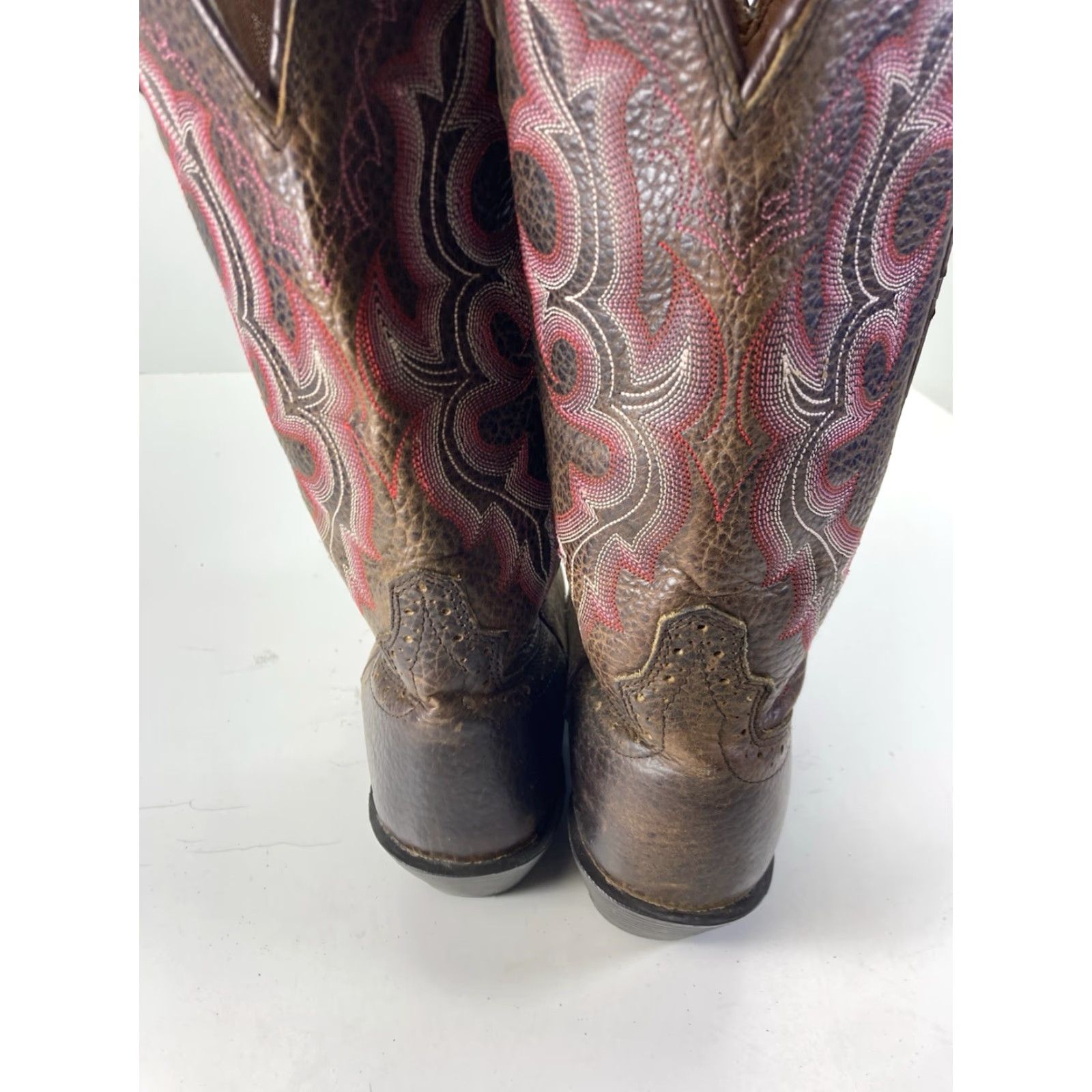 Justin Boots Justin Boots Women Size 6 B Brown Leather Pink Embroidery Western Style L 7303 Boot Size US 6 / IT 36 - 5 Thumbnail