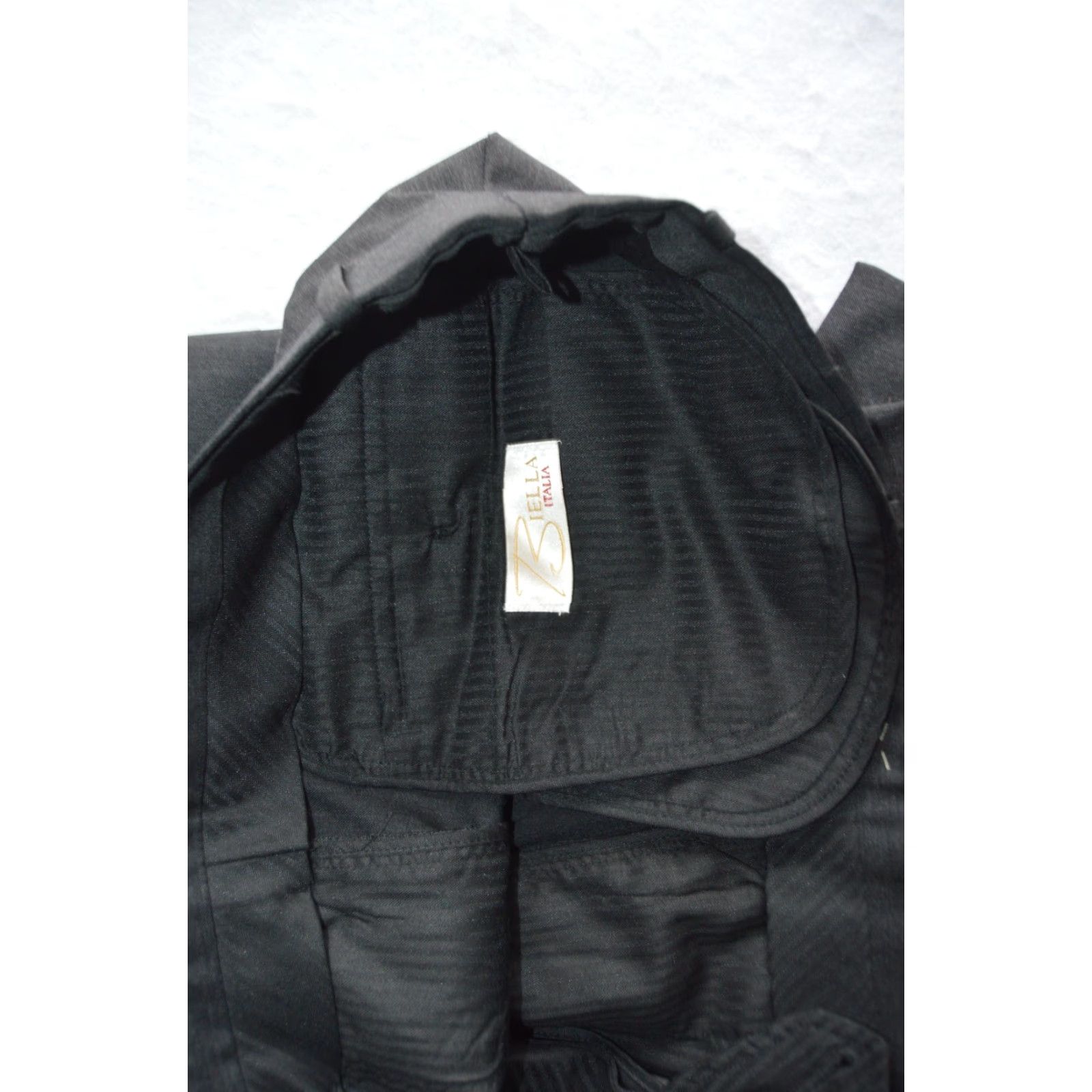 Vintage Biella Italia Pants Mens 42L Black 100% Virgin Wool Pleated Dress Slacks Size US 42 / EU 58 - 4 Thumbnail