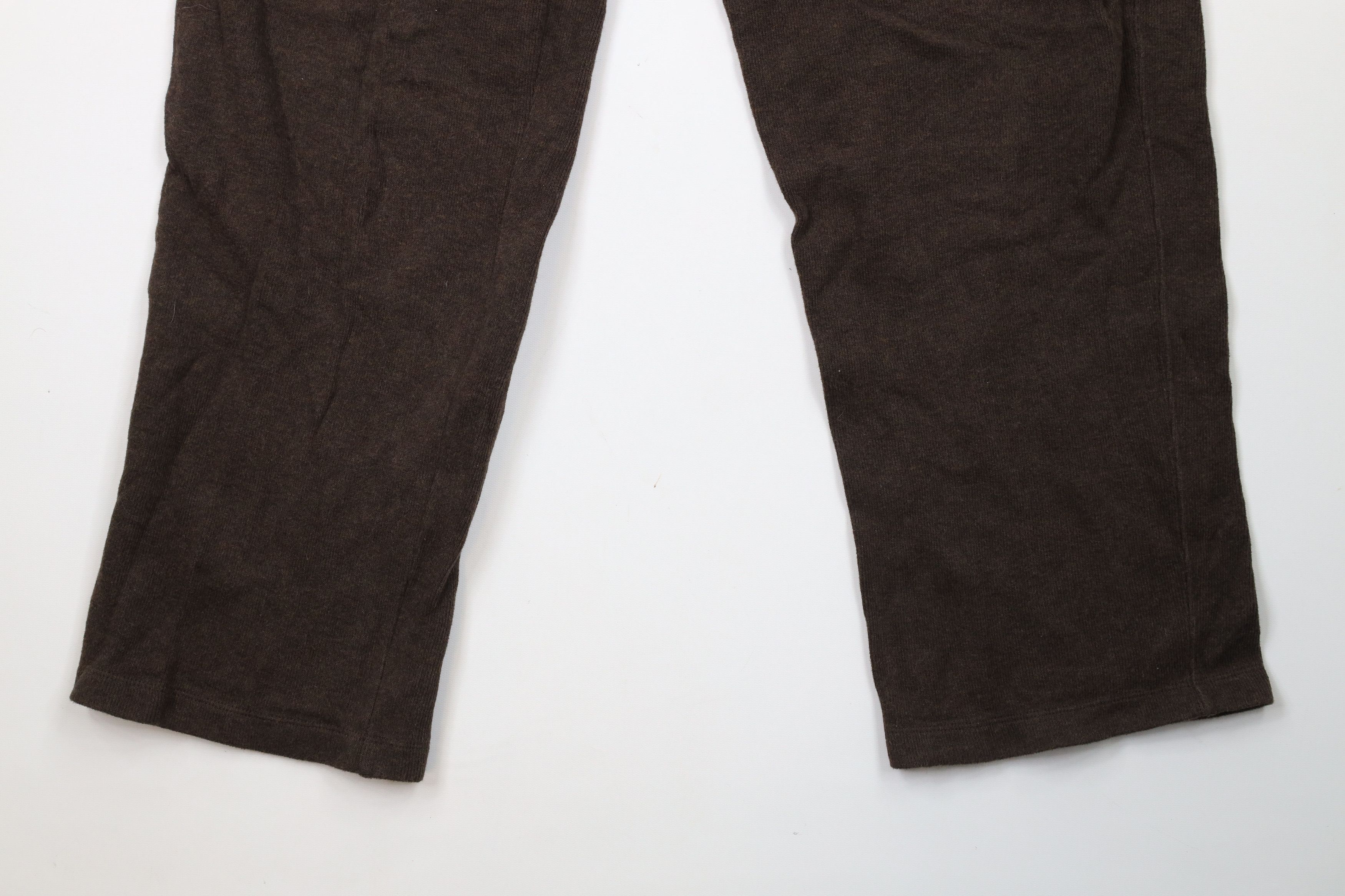 Ralph Lauren × Vintage Vintage Ralph Lauren Ribbed Knit Wide Leg Sweatpants Brown Size US 36 / EU 52 - 4 Thumbnail