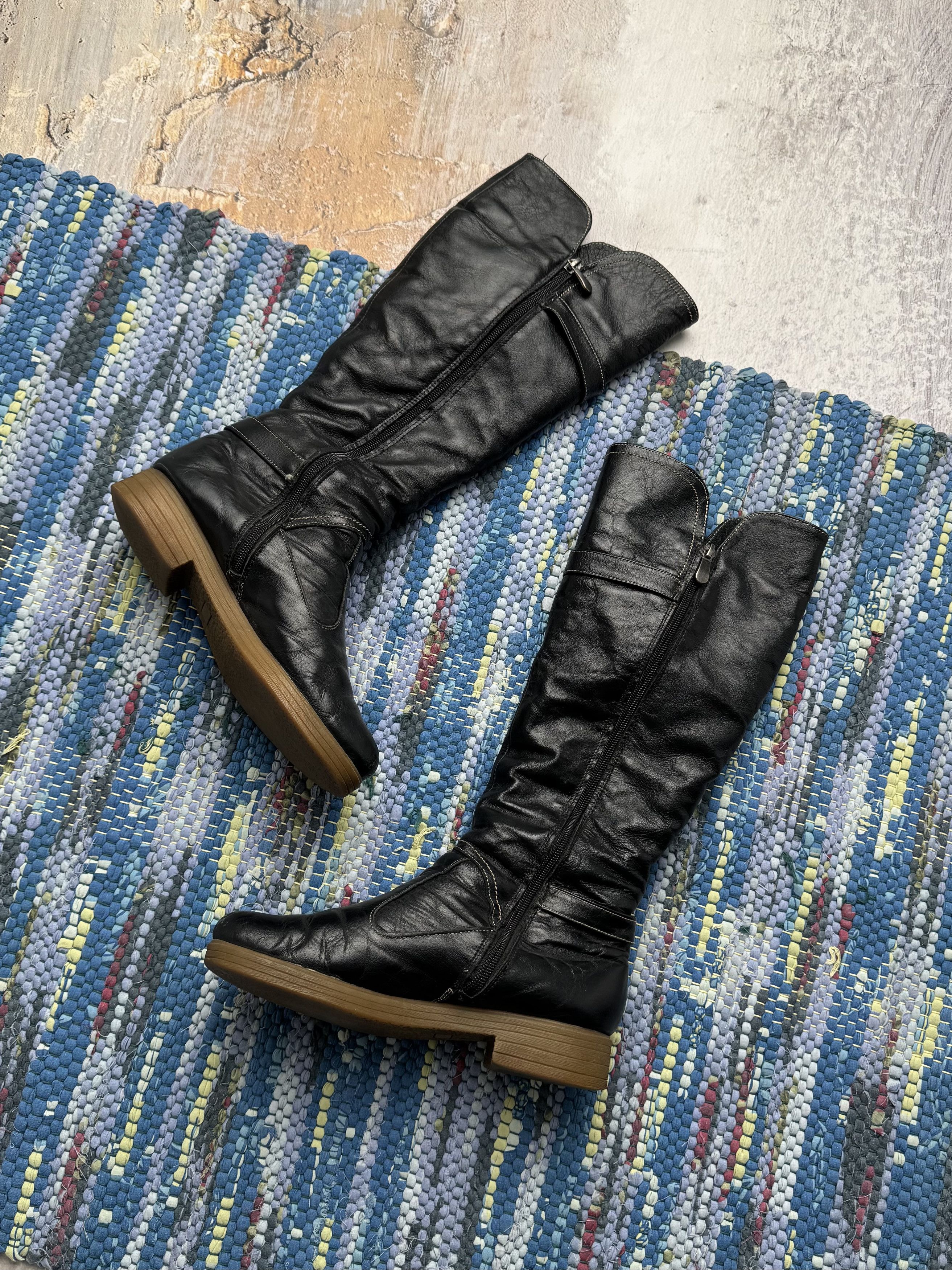 Vintage Vintage Leather Boots With Belt A8D15(V8) Size US 8 / IT 38 - 4 Thumbnail