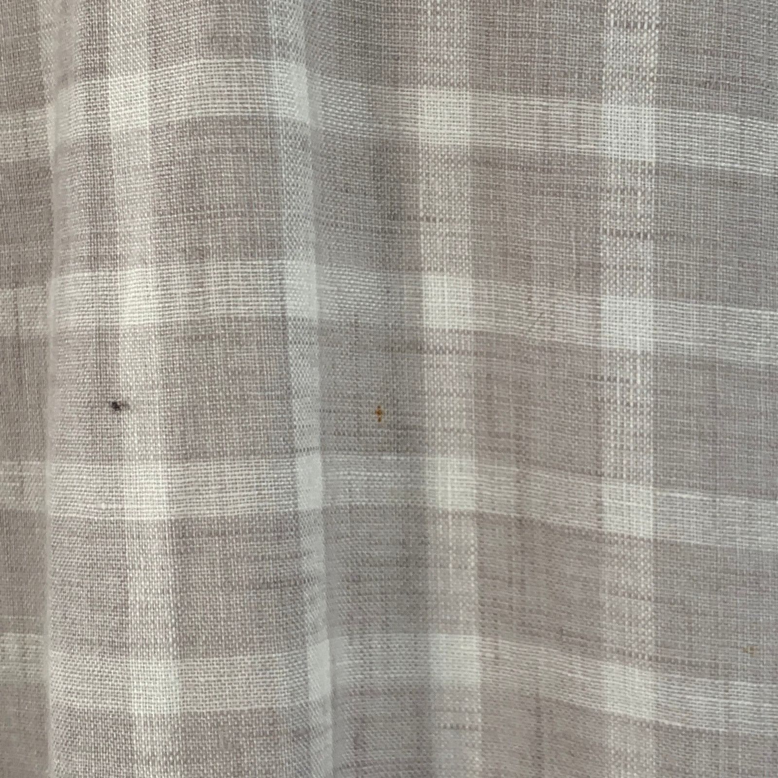 Ermenegildo Zegna Size L Grey White Plaid Linen One Pocket Short Sleeve Shirt Size US L / EU 52-54 / 3 - 4 Thumbnail