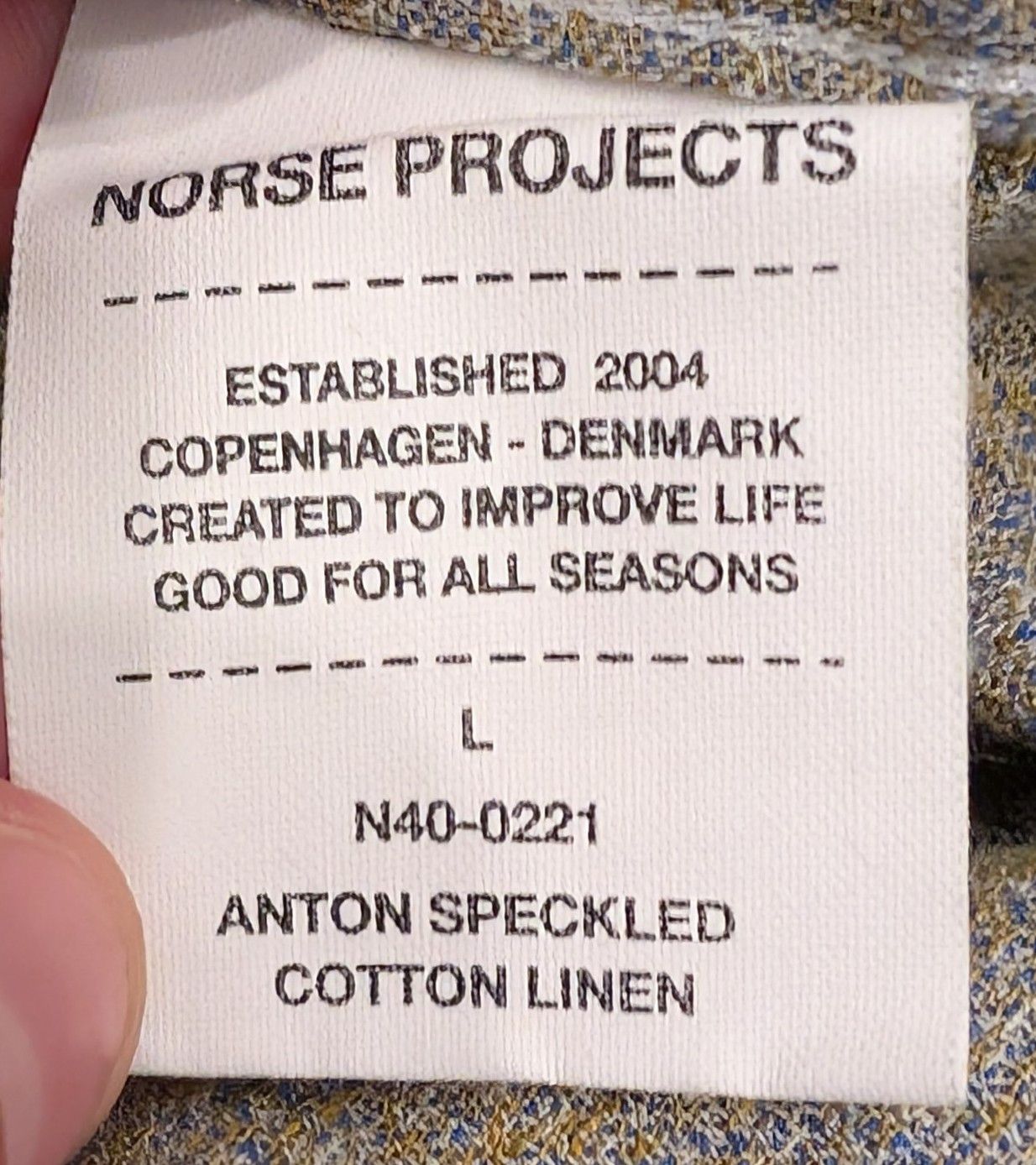 Norse Projects Norse Projects Andron Speckled Cotton Linen Shirt Size US L / EU 52-54 / 3 - 4 Thumbnail