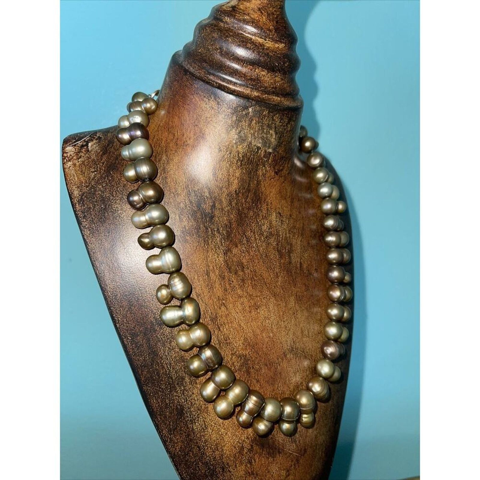 Other Baroque Pearl Mushrooms Shaped Graduated Artisan Necklace Size ONE SIZE - 5 Thumbnail