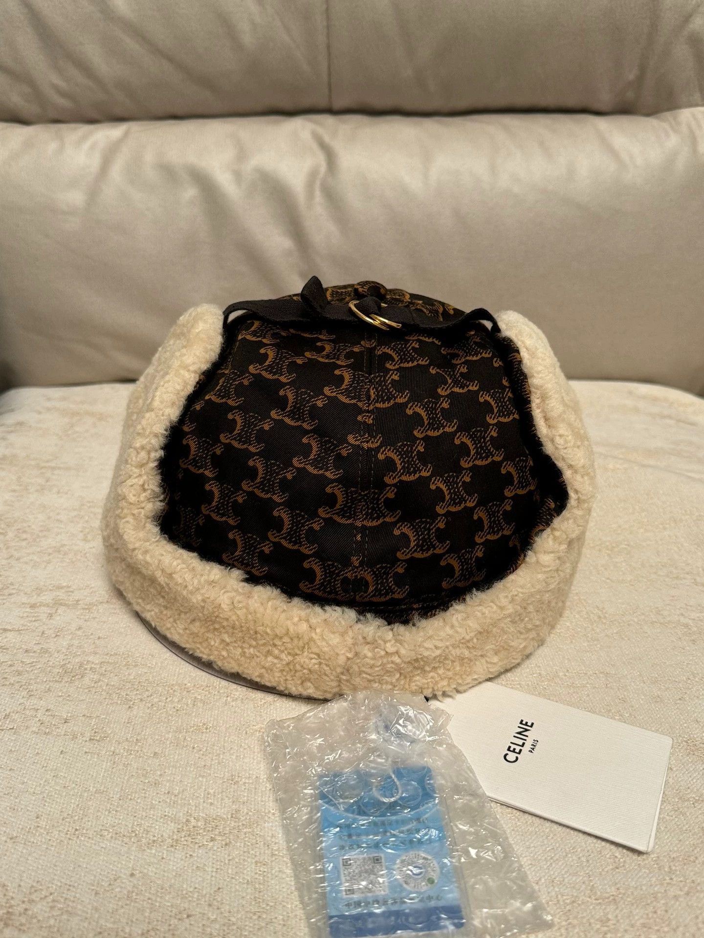 Celine Celine Bomber Hat Allover Triomphe Logo Brown S Size ONE SIZE - 2 Thumbnail