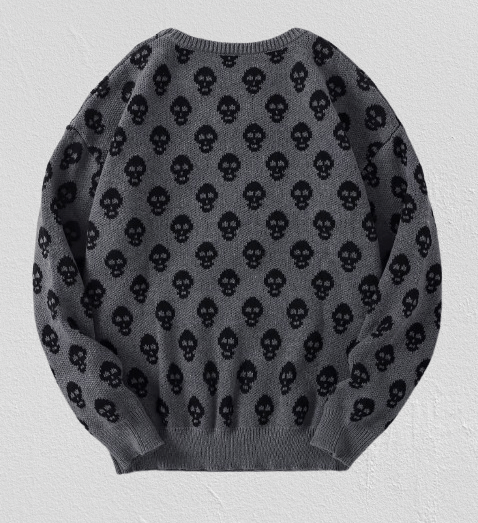 Japanese Brand Streetwear All Over Skull Jacquard Knitted Sweatshirt Size US L / EU 52-54 / 3 - 2 Thumbnail