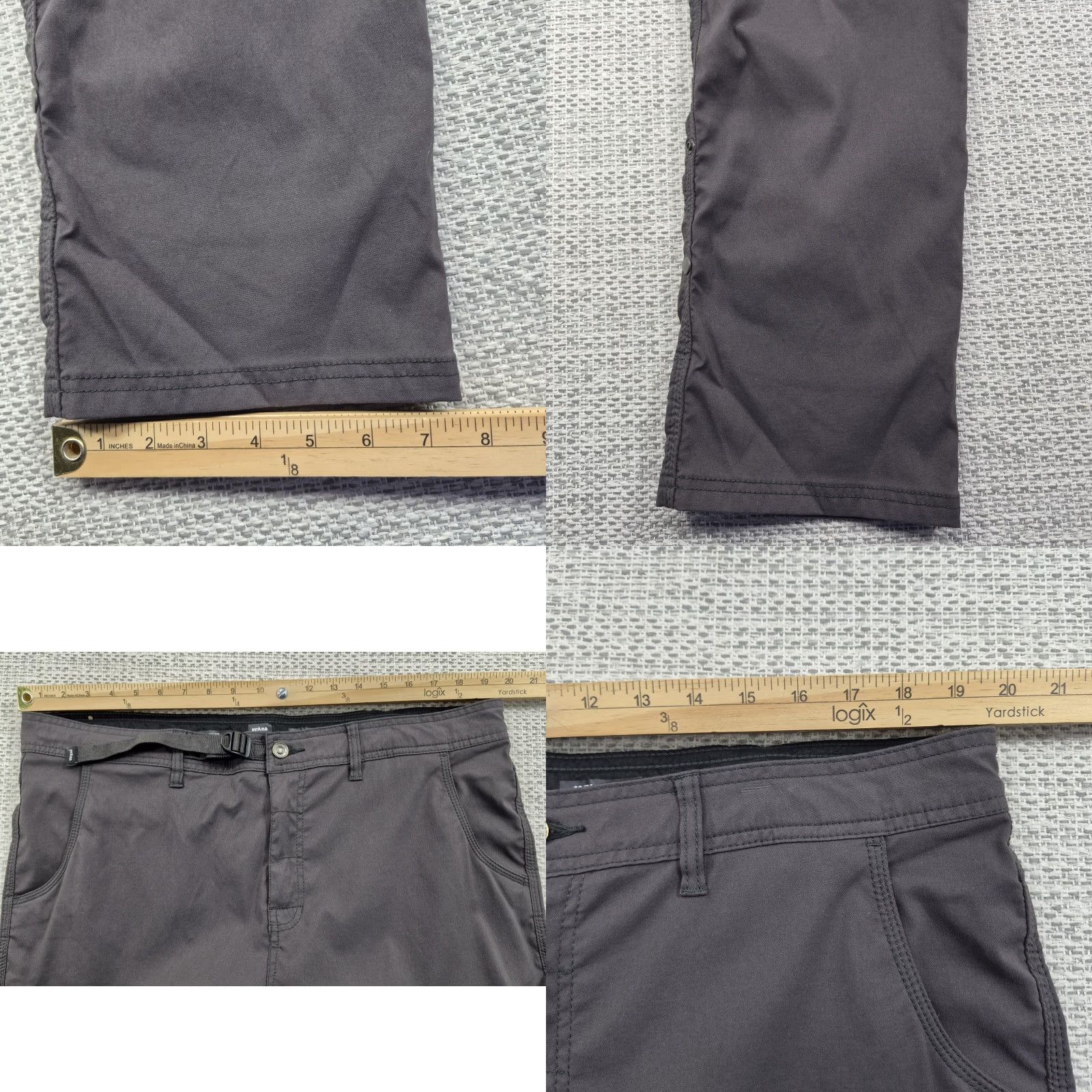 Prana prAna Pants Mens 40x34 Gray Slim Fit Nylon Spandex Hiking Cargo Outdoor Travel Pants Size US 40 / EU 56 - 9 Thumbnail