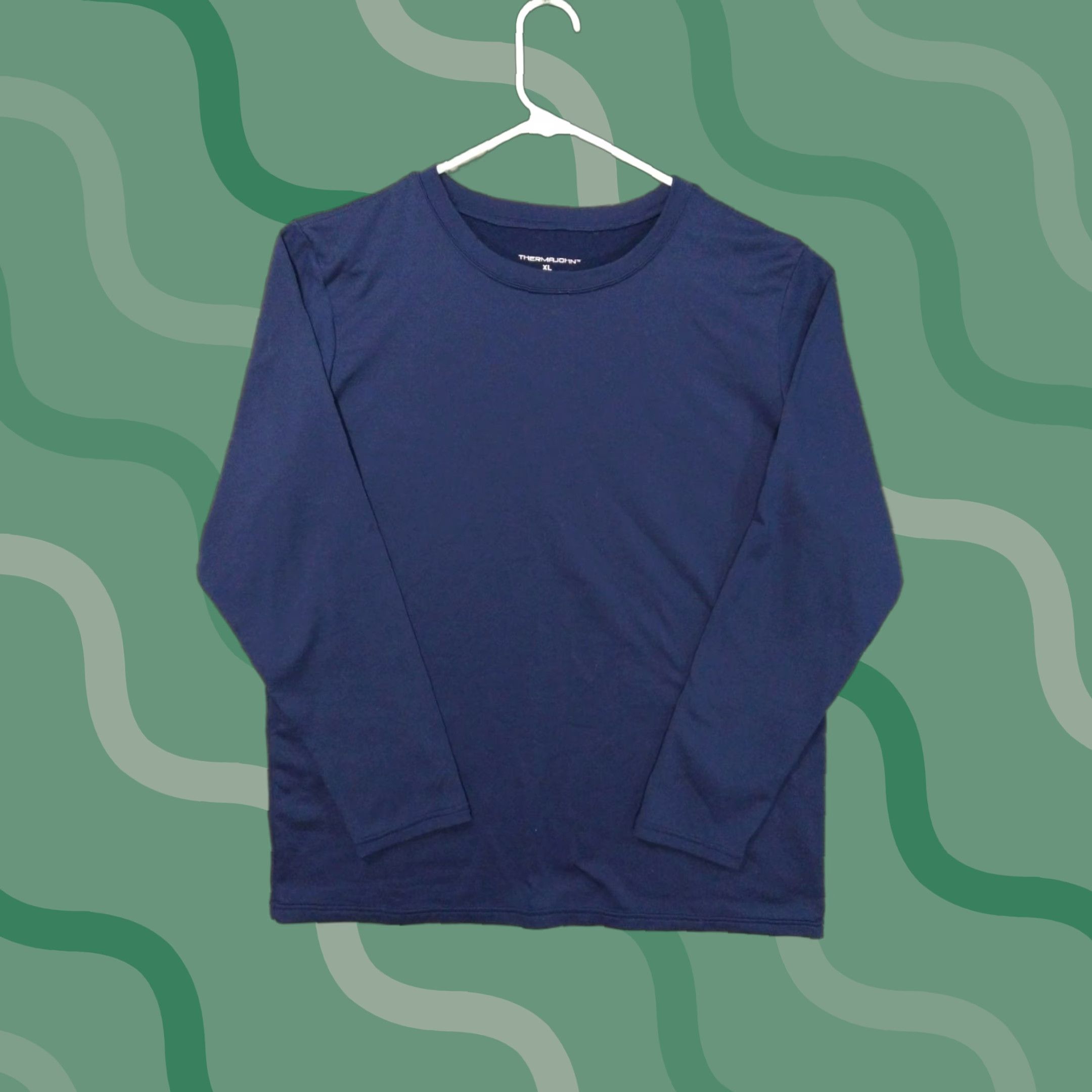 Layer 8 Thermajohn Shirt Mens XL Blue Thermal Long Sleeve Crew Neck Stretch Base Layer Size US XL / EU 56 / 4 - 1 Thumbnail