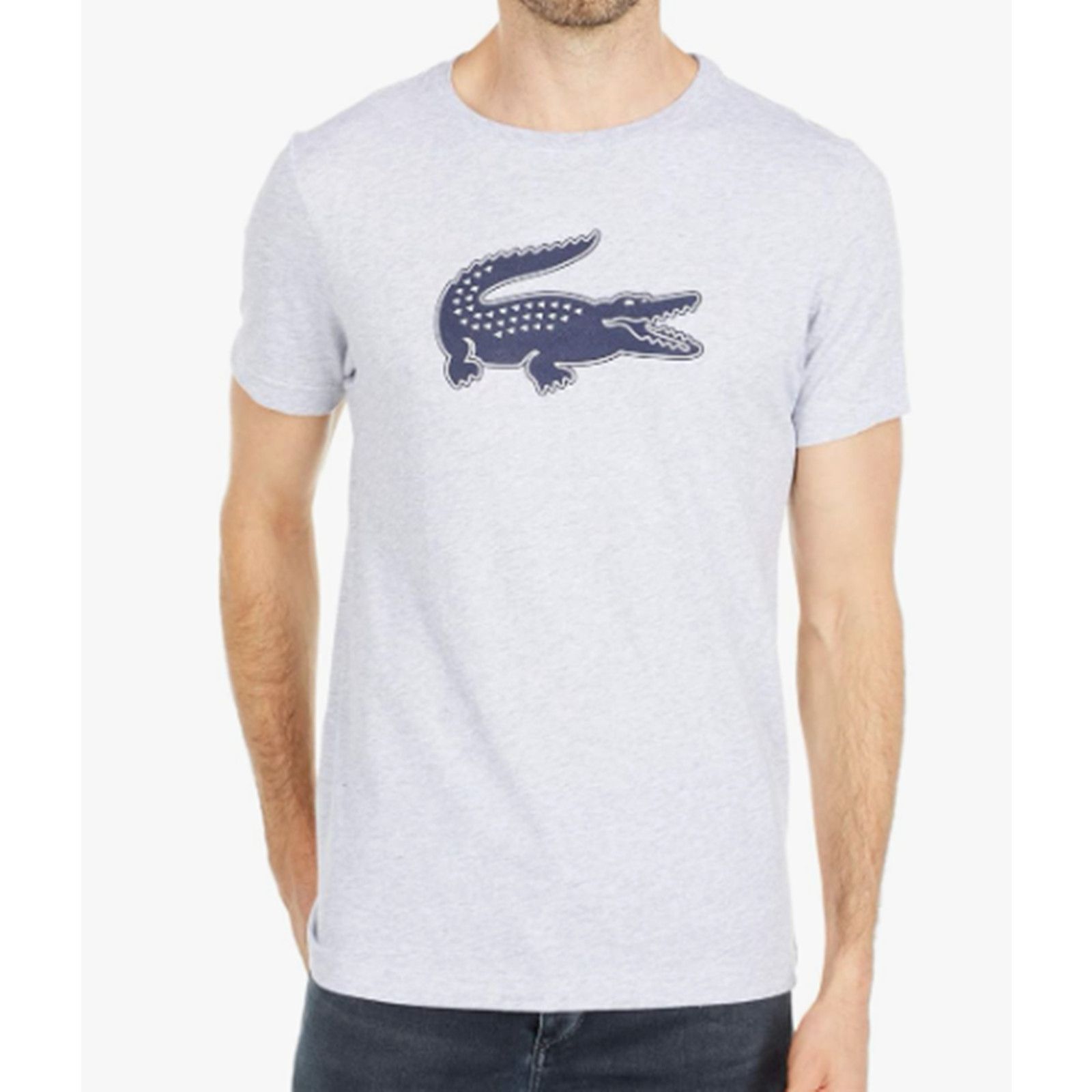 Lacoste Lacoste Men's Regular-fit Ultra Dry Graphic T-Shirt Gray 4XL Size US XXL / EU 58 / 5 - 1 Thumbnail