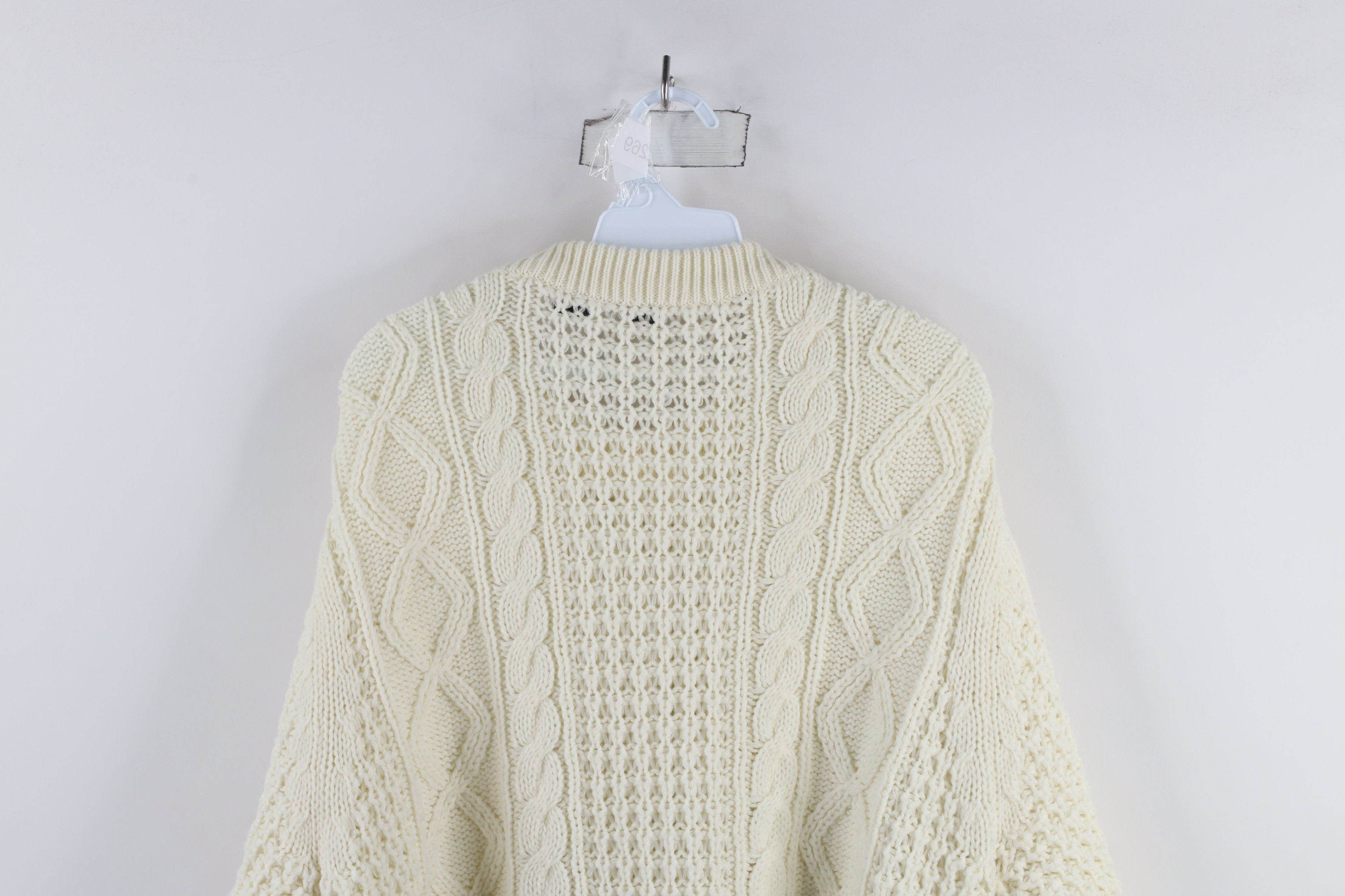 Vintage Vintage 70s Streetwear Knit Fisherman Sweater Cream Acrylic Size US XL / EU 56 / 4 - 6 Thumbnail