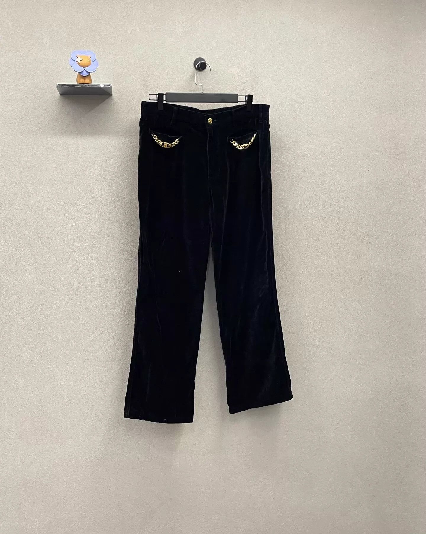 Celine CELINE mid-rise straight-leg velvet pants size 31 slim Size 31" - 3 Thumbnail