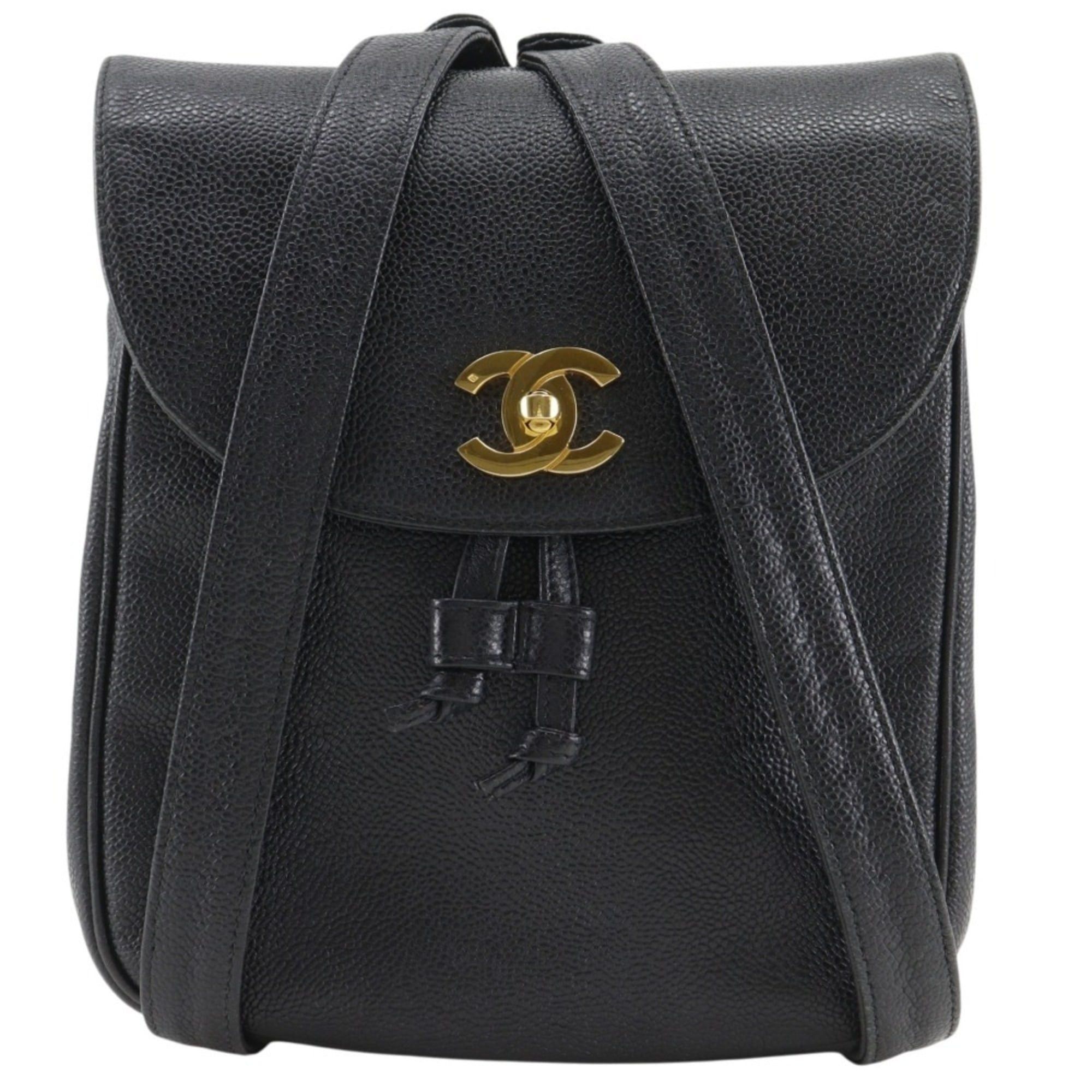 Chanel Chanel Coco Mark Backpack/Daypack, Chain Backpack, Caviar Leather, Black, A5 Size, Turn-Lock, Women's. Size ONE SIZE - 1 Thumbnail