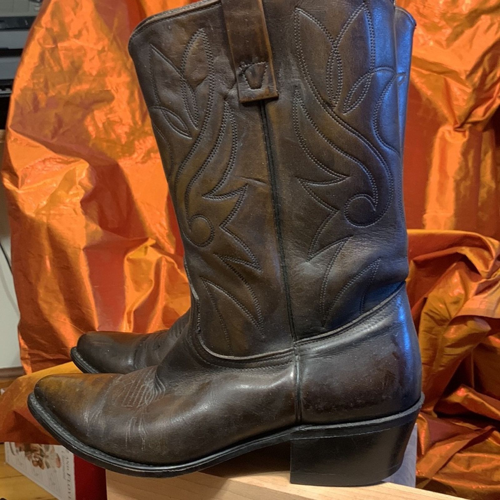 Acme Clothing Acme brown leather flame stitched Western cowboy boots Size US 9 / EU 42 - 6 Thumbnail