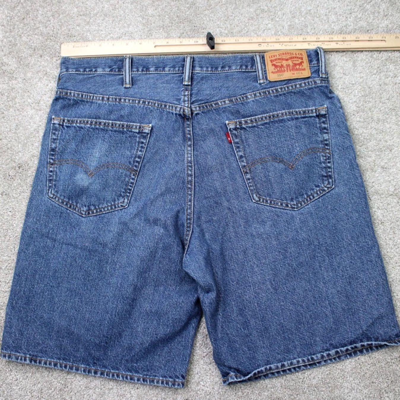 Levi's Levi's 550 Jean Shorts Mens 40 Blue 10" Denim 5-Pocket Relaxed Fit Cotton Bermuda Shorts Mens Blue 10" Inseam Regular Size 40 Casual Summer Size US 40 / EU 56 - 5 Thumbnail