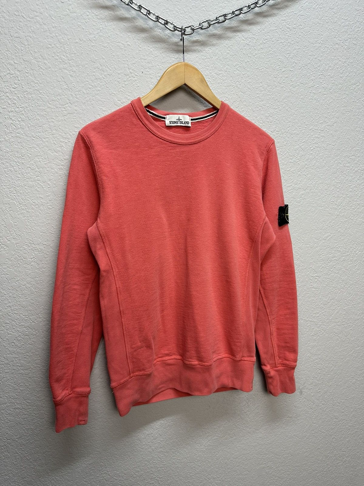 Vintage Vintage Stone Island Pink Sweatshirt Cotton Patch Logo Size US S / EU 44-46 / 1 - 3 Thumbnail
