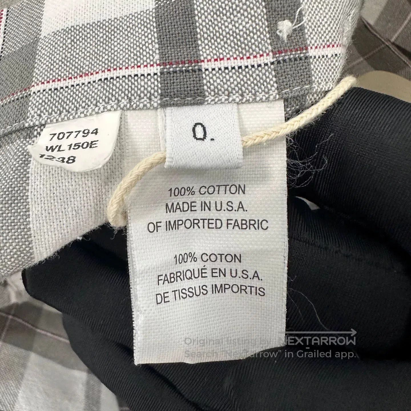 Thom Browne Thom Browne Gray Plaid Collar Button Shirt. Size US XS / EU 42 / 0 - 4 Thumbnail