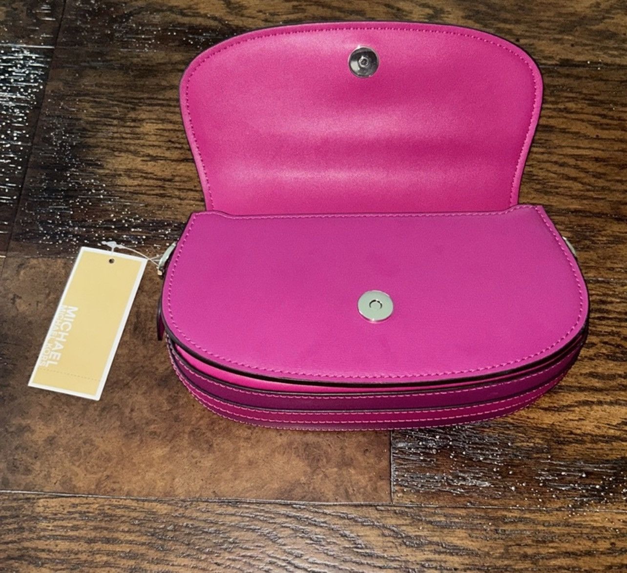 Michael Kors MICHAEL KORS Mila Leather Shoulder Sling Bag - Deep Fuchsia Size ONE SIZE - 5 Thumbnail