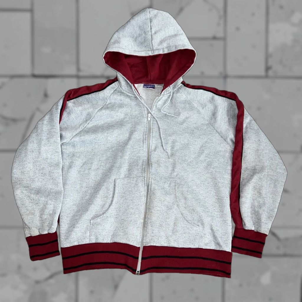 Vintage VINTAGE 1980s McGraw Gray Full Zip Hoodie Mens Size Large Pullover Size US L / EU 52-54 / 3 - 1 Thumbnail