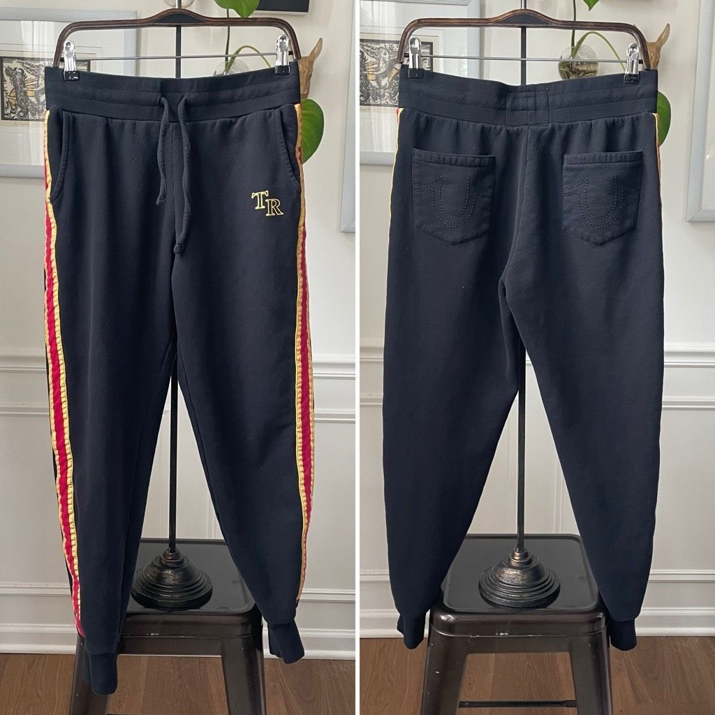 True Religion True Religion Women's Black Yellow Red Satin Side Striped Jo Size 30" / US 8 / IT 44 - 1 Thumbnail