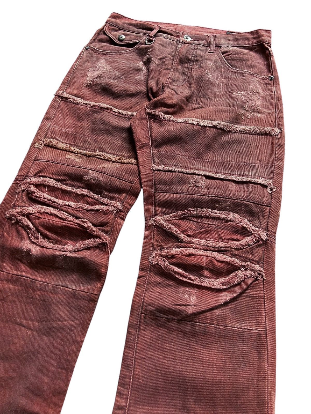 semanticdesign SEMANTIC DESIGN DISTRESSED PUNK STREET RED DENIM Size US 30 / EU 46 - 4 Thumbnail