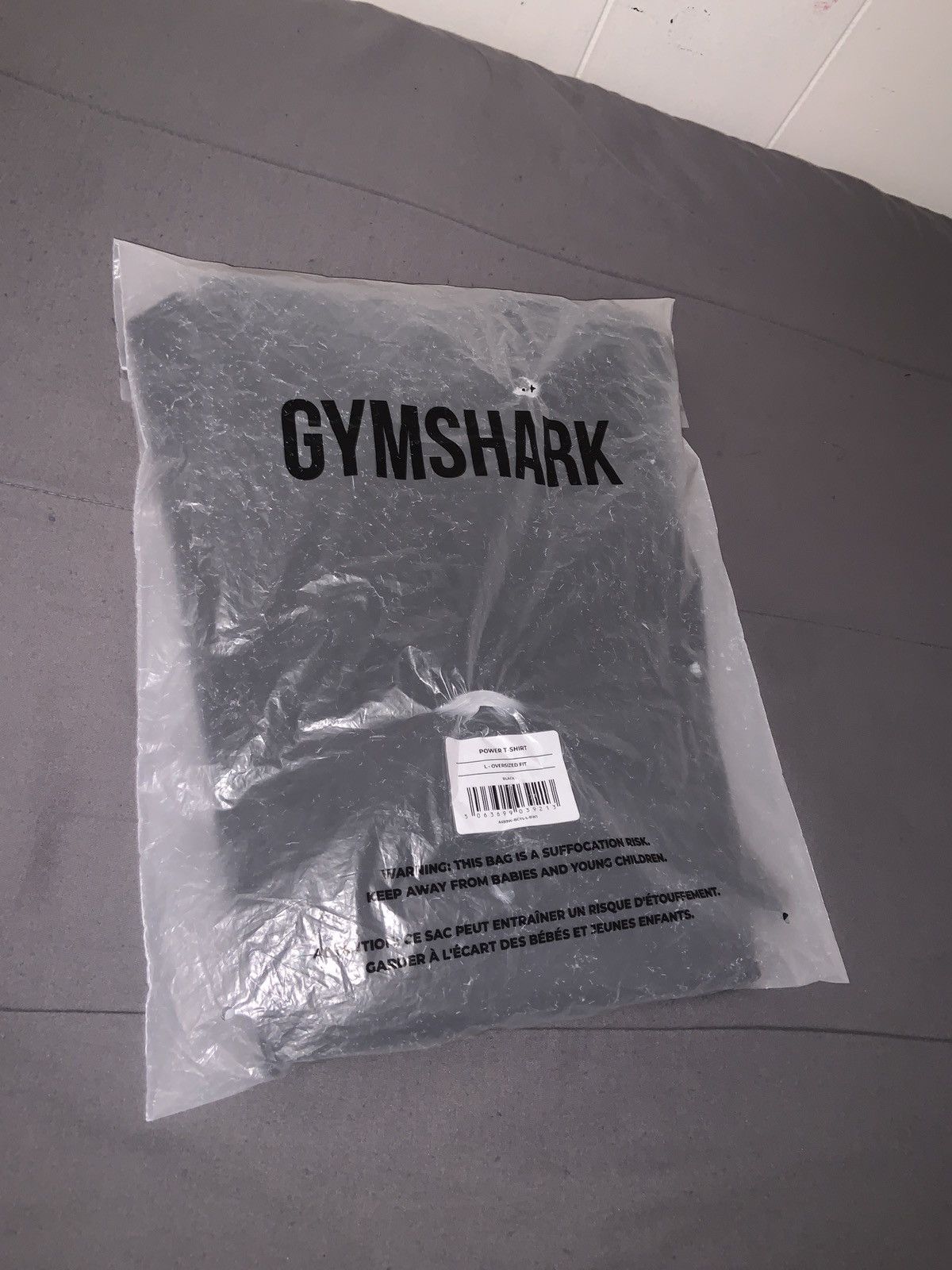 Gymshark Mens - Gymshark Power T Shirt - Size L - Black/Gray Size US L / EU 52-54 / 3 - 9 Thumbnail