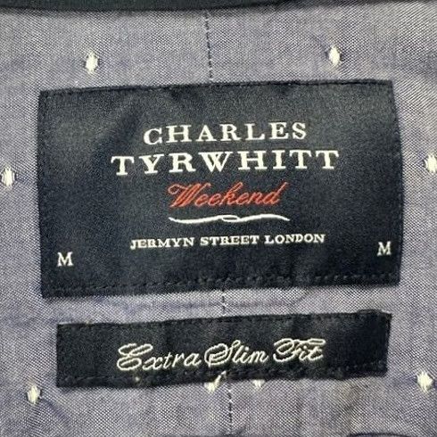 Charles Tyrwhitt Charles Tyrwhitt Weekend Button-Up Shirt Mens Medium Blue Dots Extra-Slim Fit Size US M / EU 48-50 / 2 - 4 Thumbnail