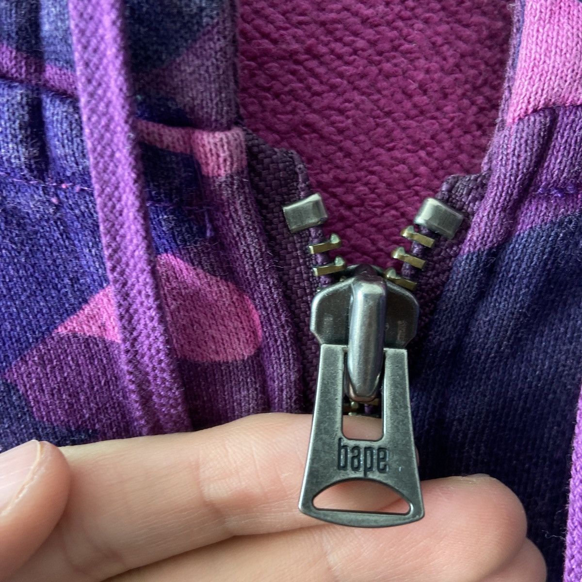 Bape Bape purple Camo spell out zip up hoodie Size US S / EU 44-46 / 1 - 6 Thumbnail
