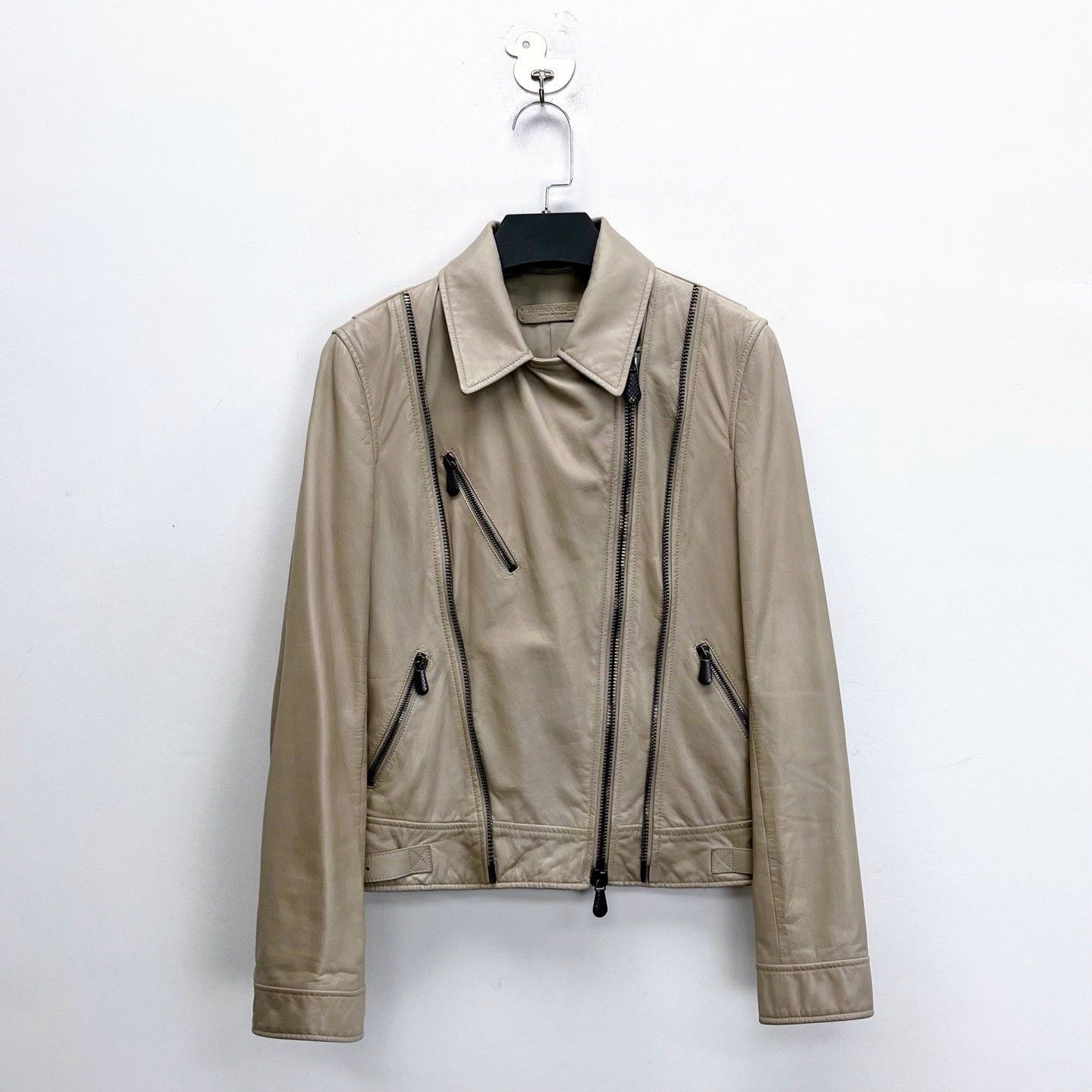 Bottega Veneta Bottega Veneta Beige Multi-Zip Lambskin Jacket Size US M / EU 48-50 / 2 - 1 Thumbnail