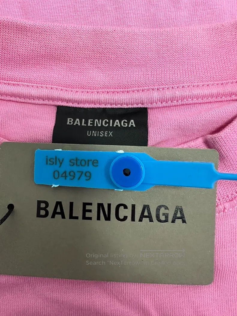 Balenciaga Balenciaga Letter Round Neck Short Sleeve T-Shirt Pink Size US XL / EU 56 / 4 - 4 Thumbnail