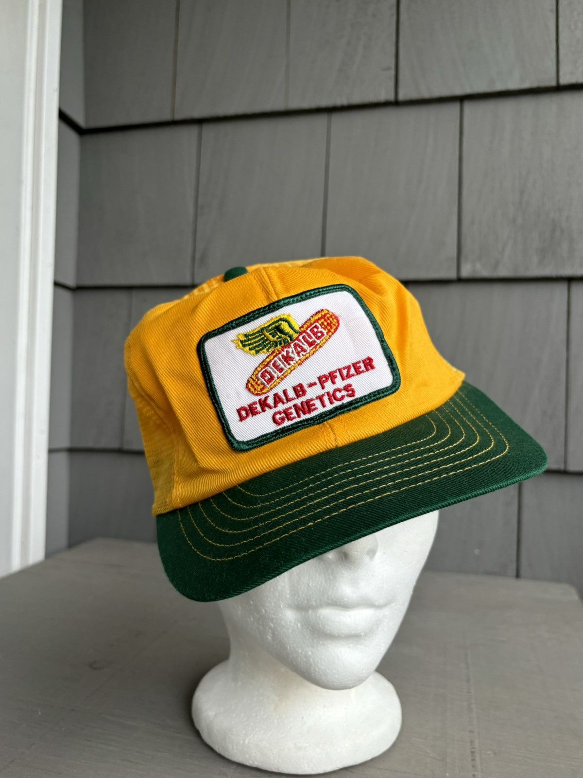 Vintage 1980s Monsanto GMO Delkab Genetics Vintage Trucker Hat Mesh Size ONE SIZE - 1 Thumbnail