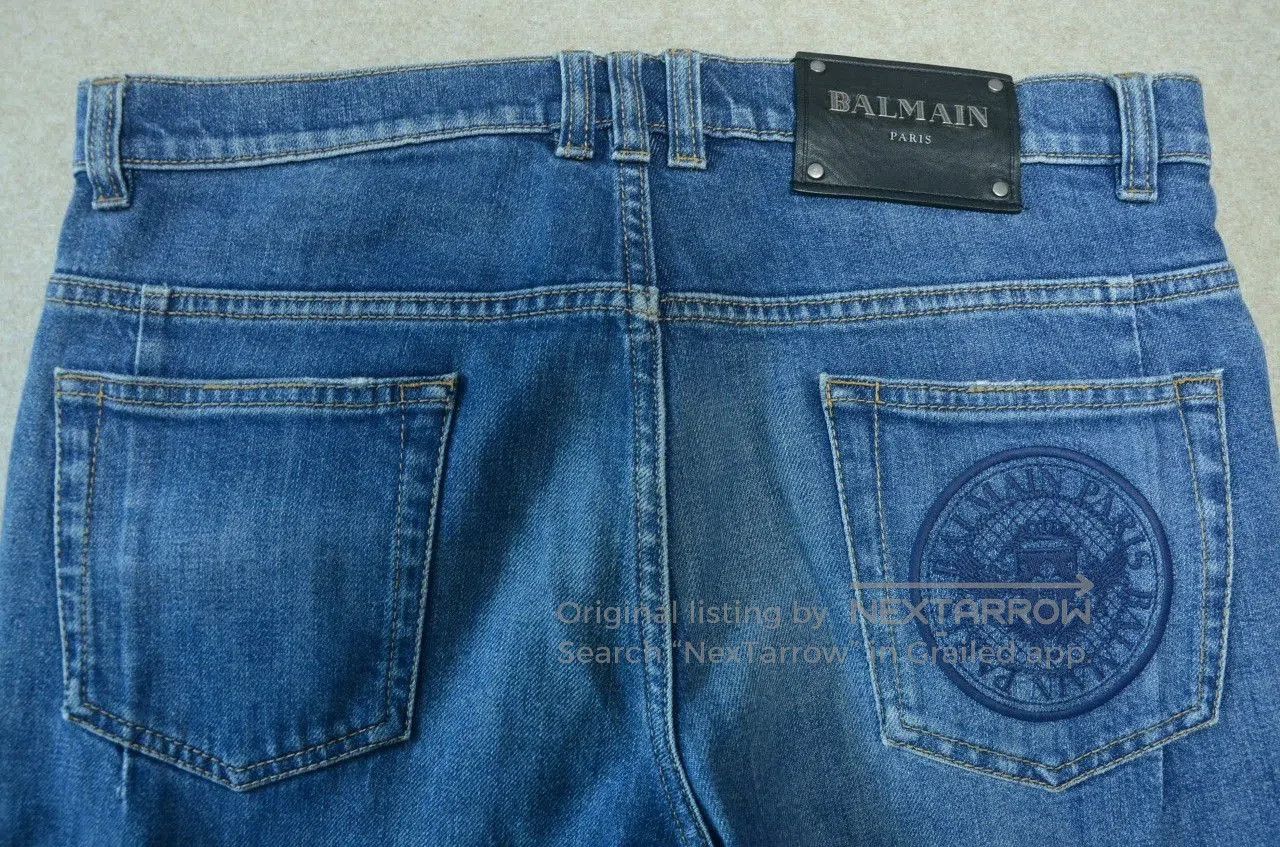 Balmain Balmain Classic Knee Fold Biker Jeans. Size US 31 - 7 Thumbnail