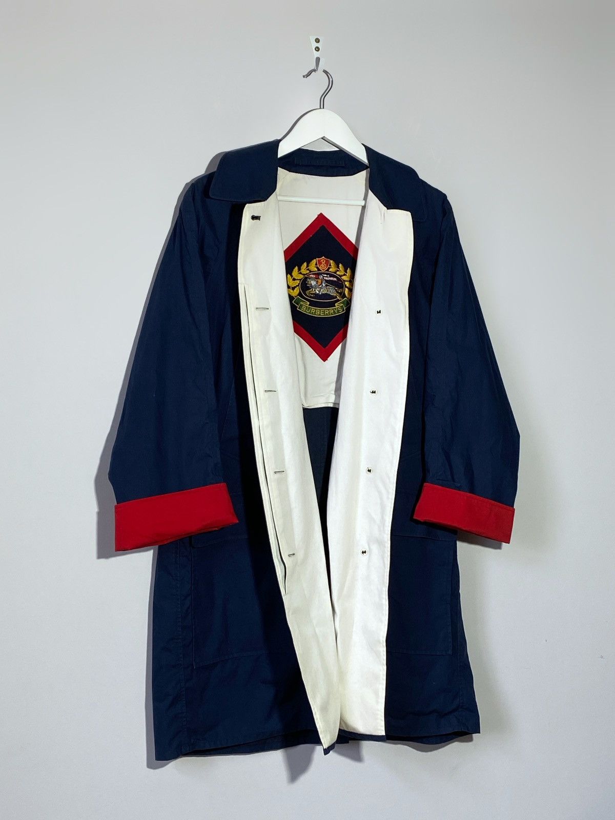 Burberry Vintage 1990s Burberry’s Navy Coat Jacket Japanese Vibes Size US M / EU 48-50 / 2 - 1 Thumbnail