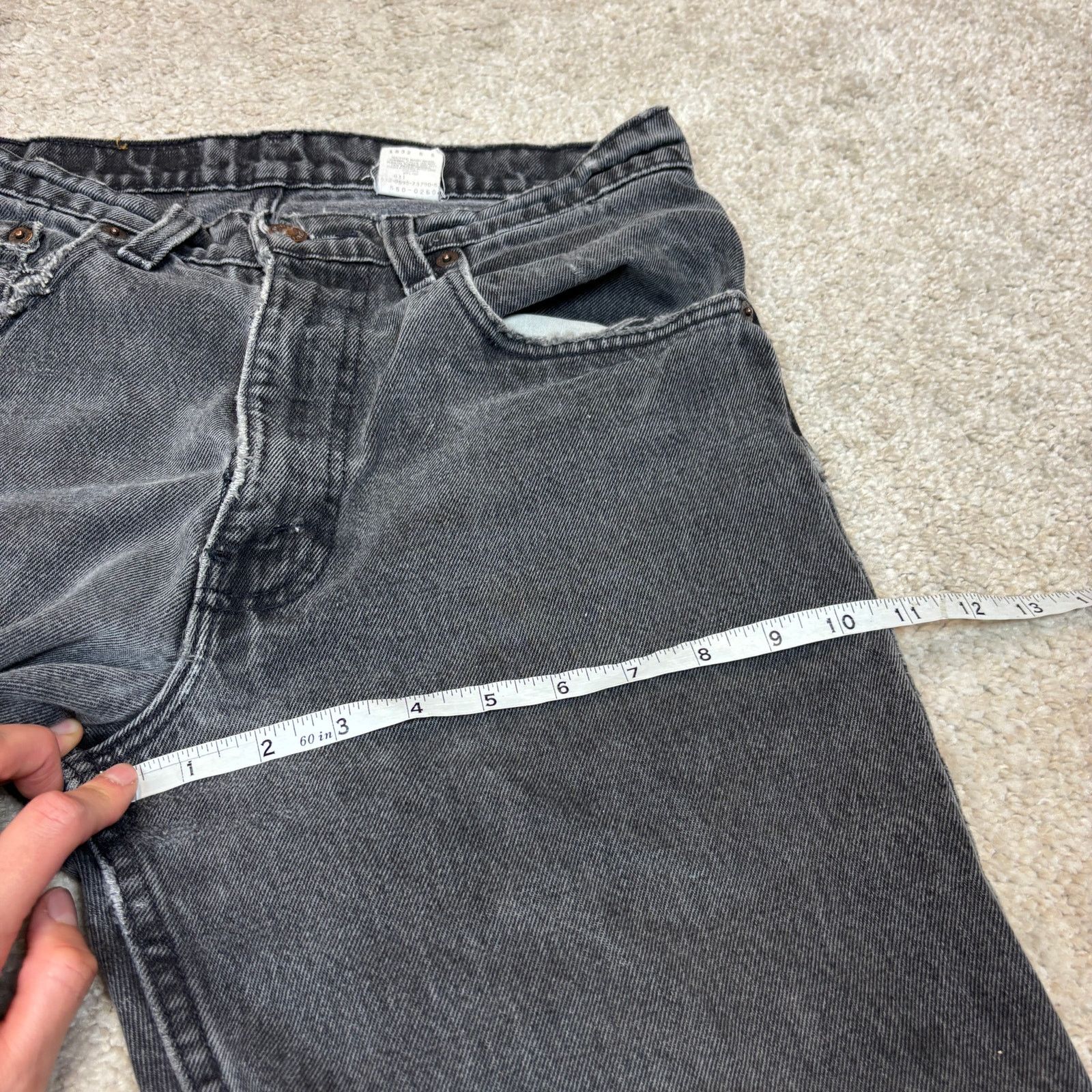 Levi's × Vintage Vintage 90s Levi's 550 Relaxed Fit Tapered Black Jeans 31x32 Size US 31 - 8 Thumbnail