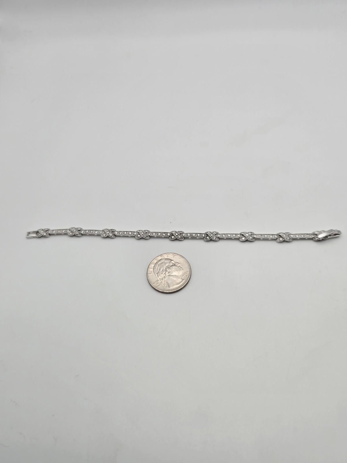 Other ATI Sterling Silver CZ Bracelet 7"Infinity Knot Link Design Size ONE SIZE - 1 Thumbnail