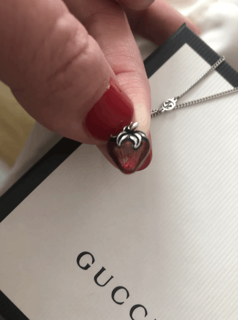 Gucci Gucci Interlocking GG Strawberry Necklace in Sterling Silver Size ONE SIZE - 2 Thumbnail