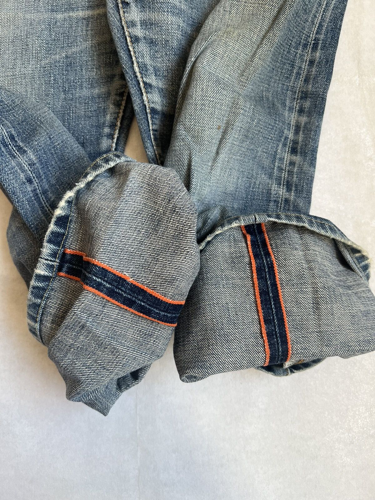 Edwin Edwin 505z Orange Selvedge Distressed Denim Size US 37 - 3 Thumbnail