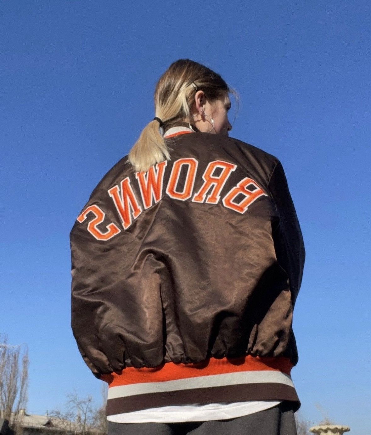 Vintage Vintage Browns Varsity Bomber Jacket Size US L / EU 52-54 / 3 - 2 Thumbnail