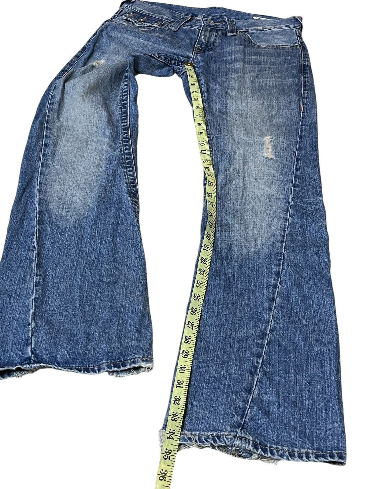 FLARED🔥VINTAGE SEMANTIC DESIGN DISTRESSED FLARE JEANS