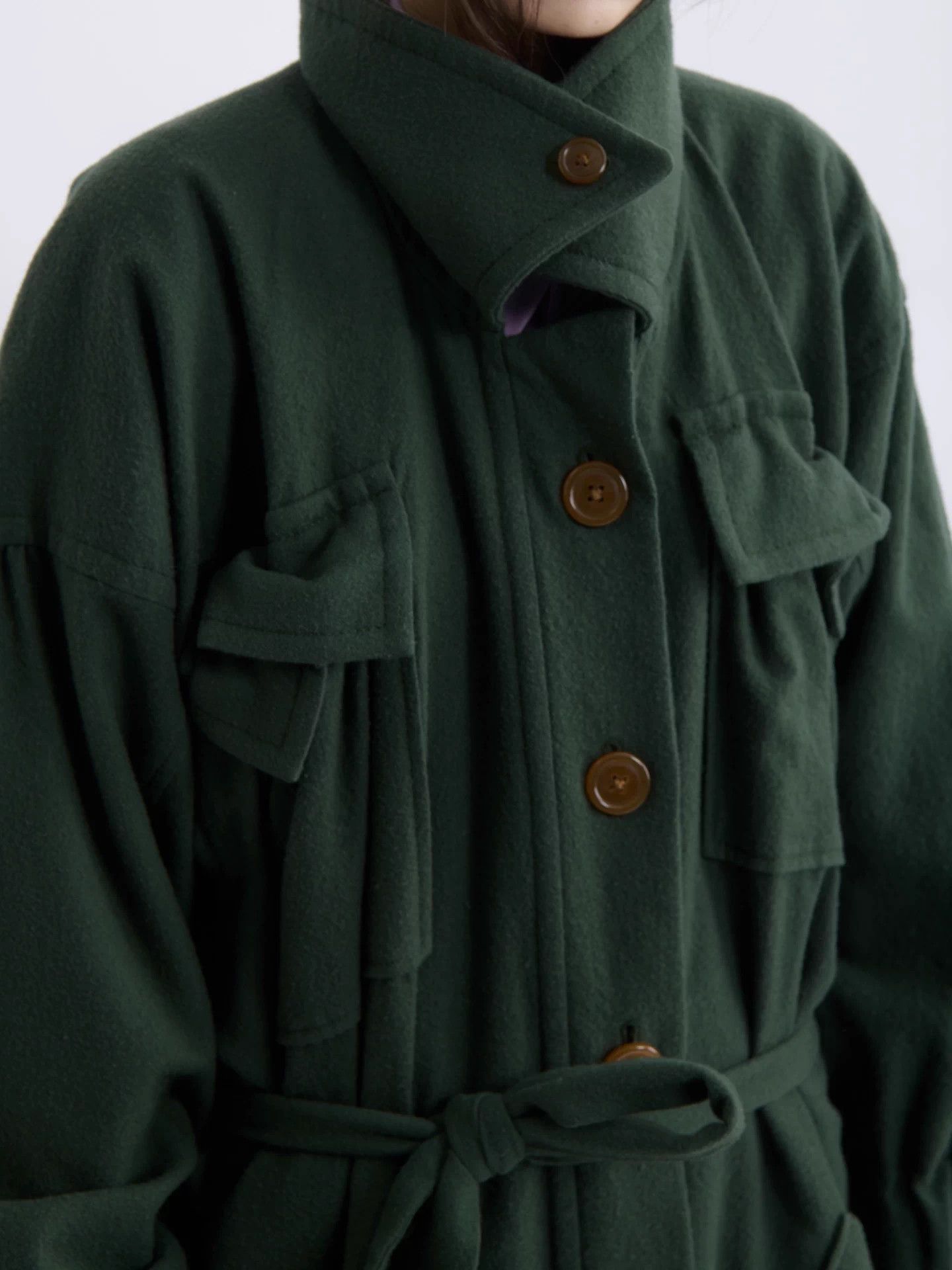 Vivienne Westwood VIVIENNE WESTWOOD 90s Red Label Bottle Green Tie Wool Coat Size S / US 4 / IT 40 - 4 Thumbnail