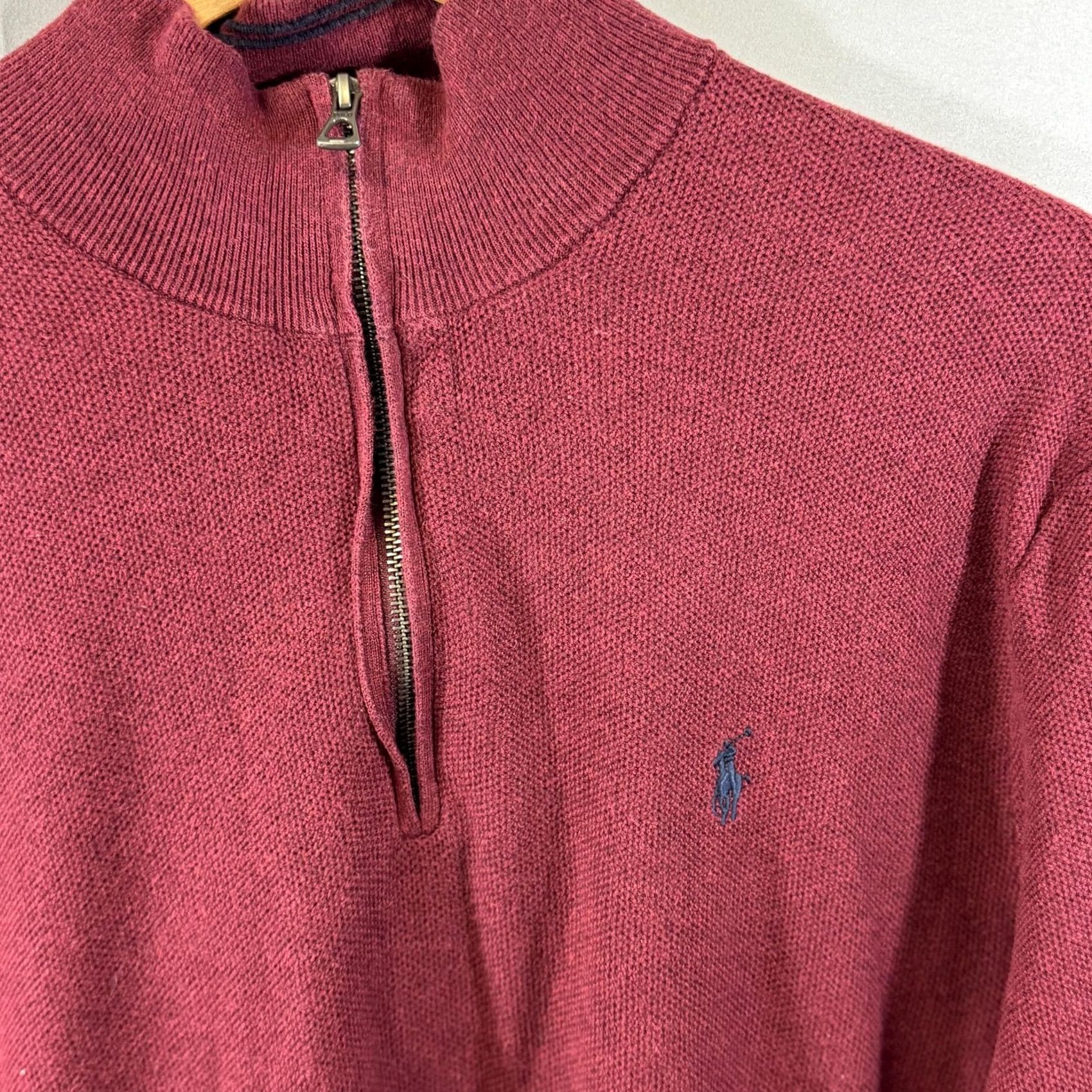 Polo Ralph Lauren Polo Ralph Lauren Sweater Mens XL Red Quarter Zip Pullover Pima Cotton Casual Size US XL / EU 56 / 4 - 3 Thumbnail